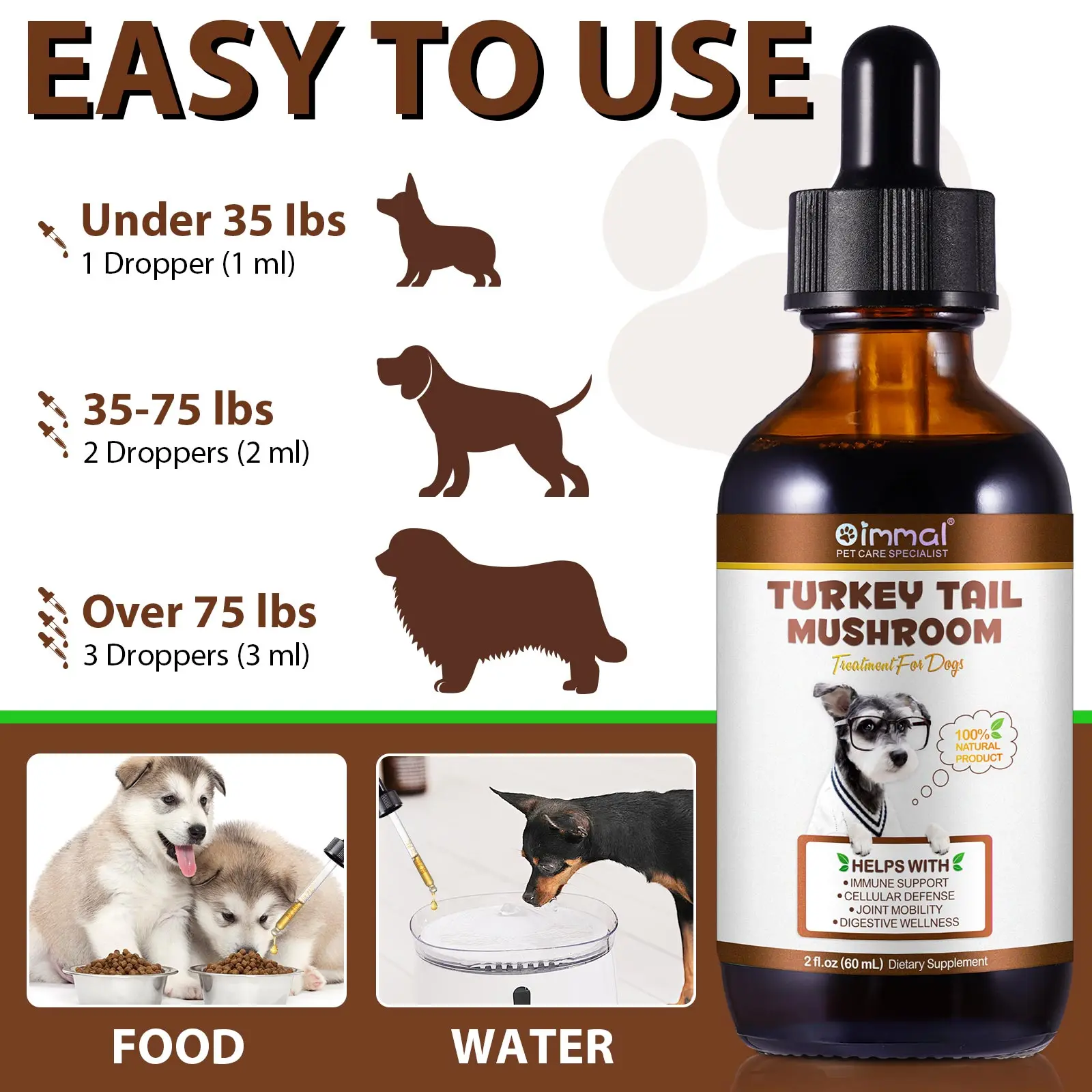 Oimmal® - Turkey Tail Mushrooms Drops For Dogs