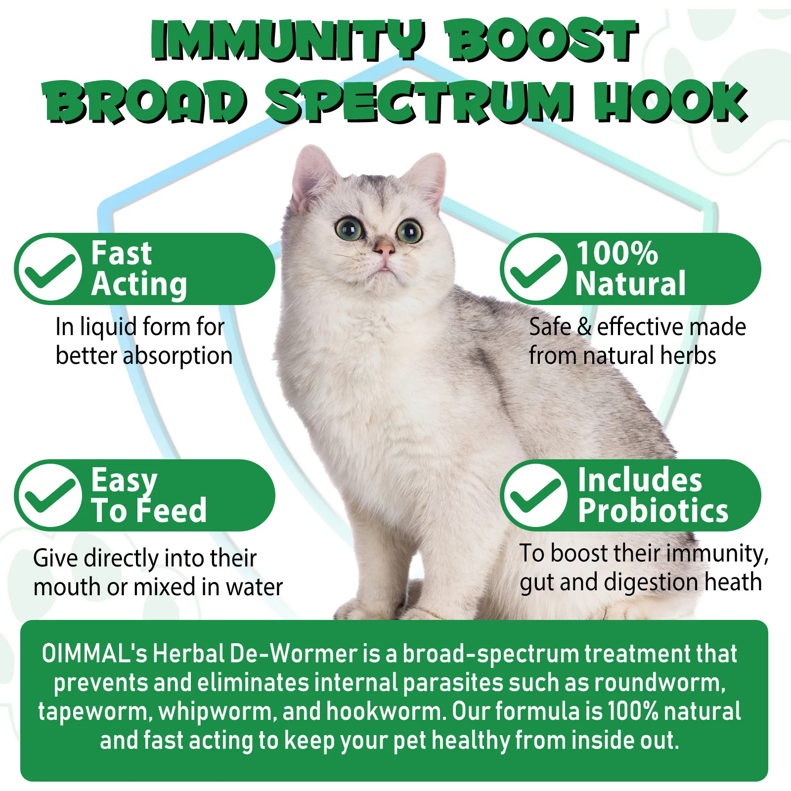 Oimmal® - Herbal De-Wormer Drops For Cats