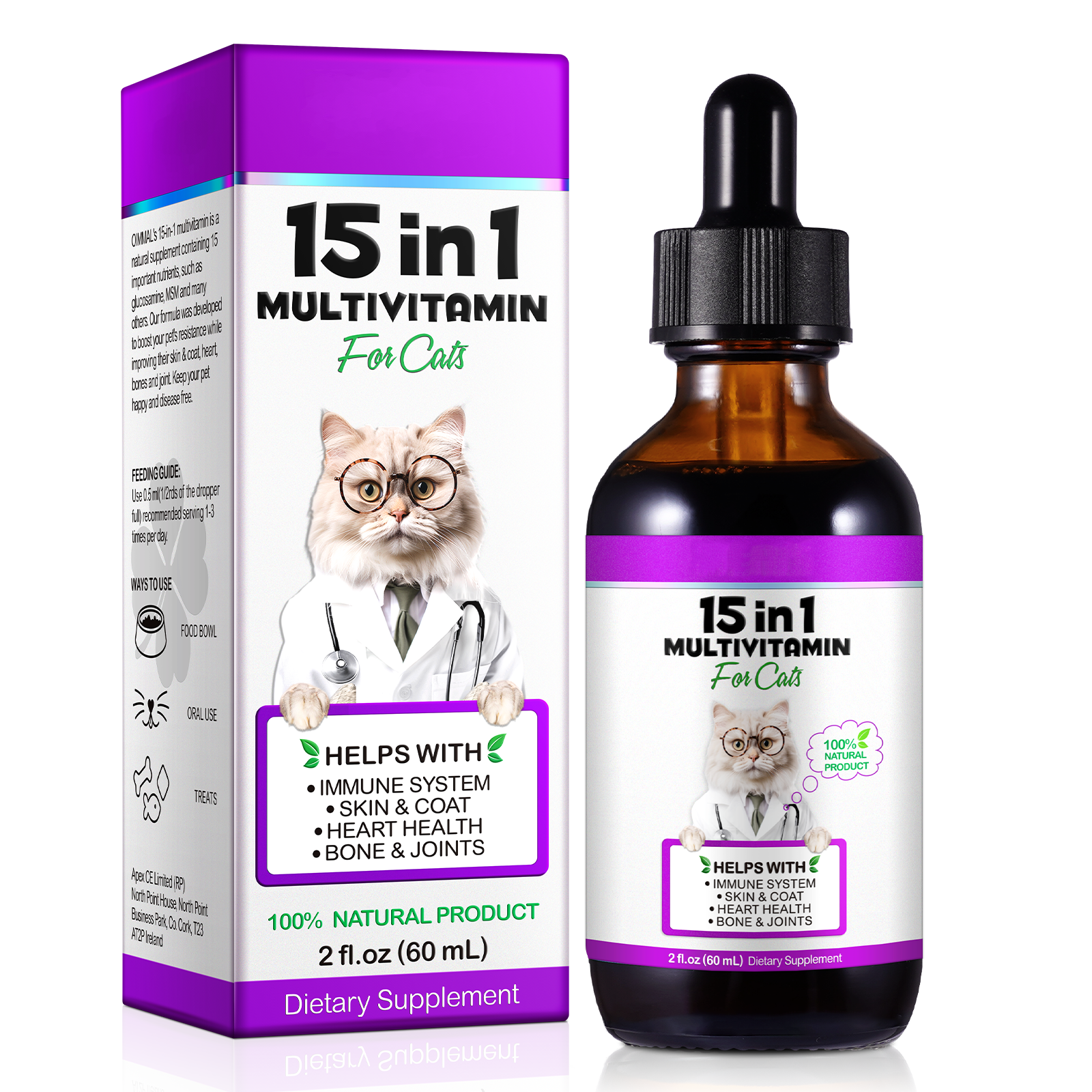 Oimmal® - 15 in 1 Multivitamin Drops For Cats