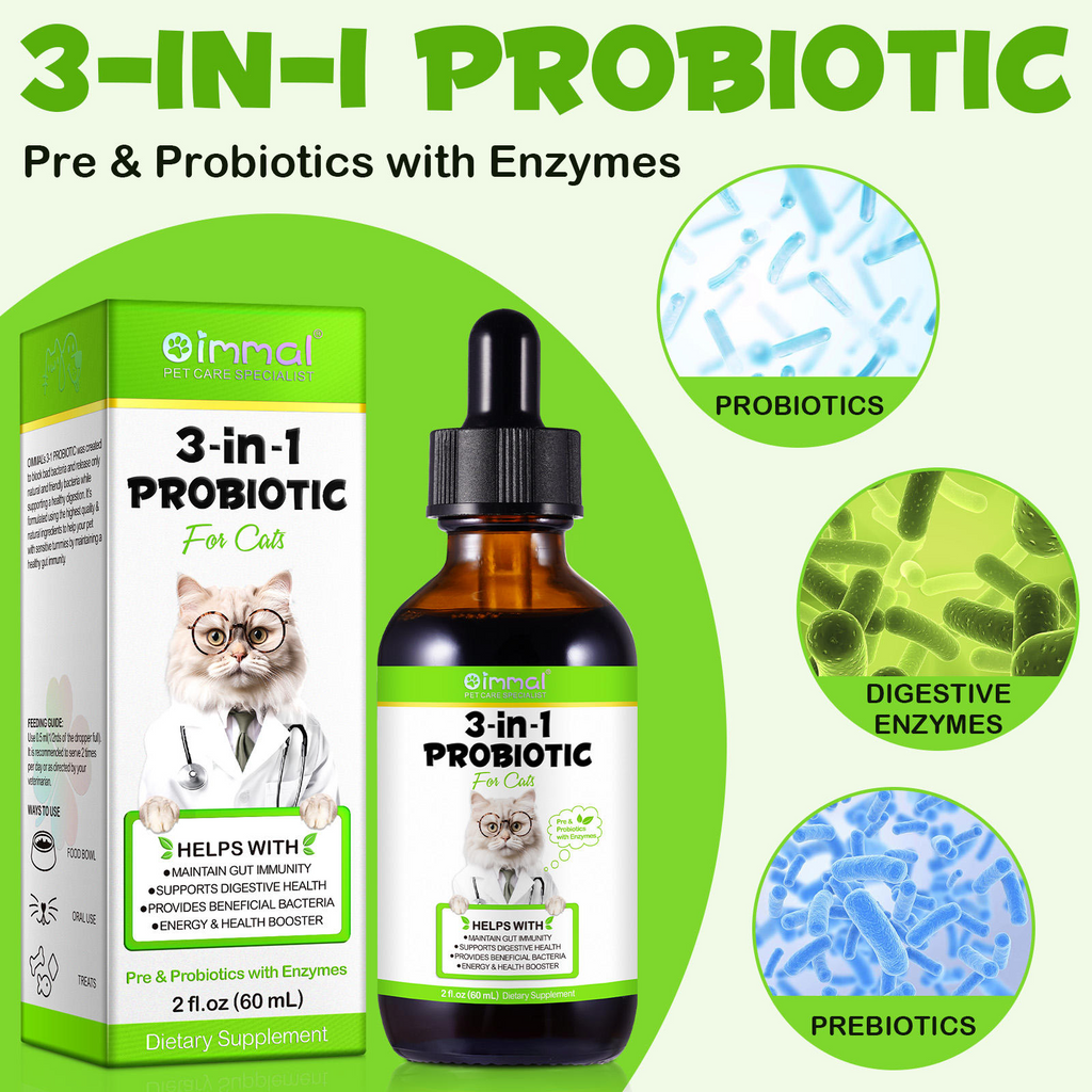 Oimmal® - 3-in-1 Probiotic Drops for Cats