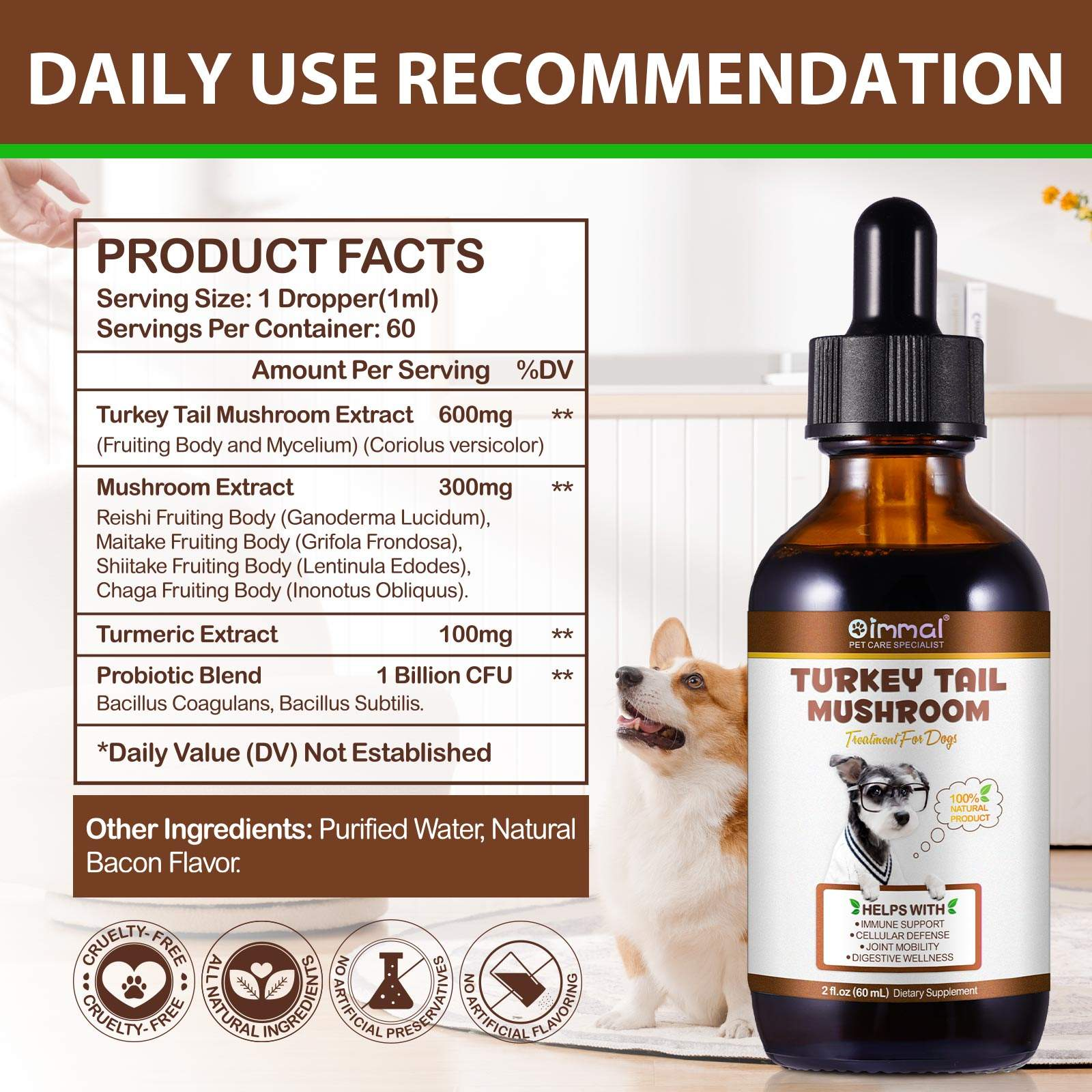 Oimmal® - Turkey Tail Mushrooms Drops For Dogs