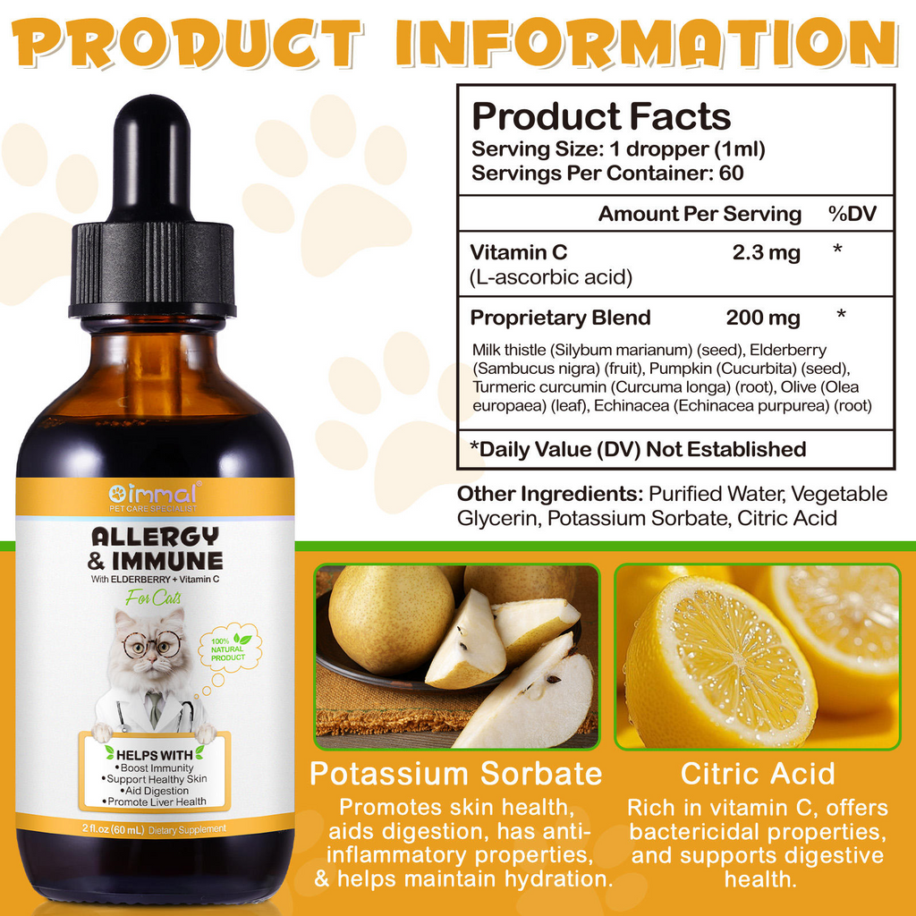 Oimmal® - Allergy & Immune Drops for Cats