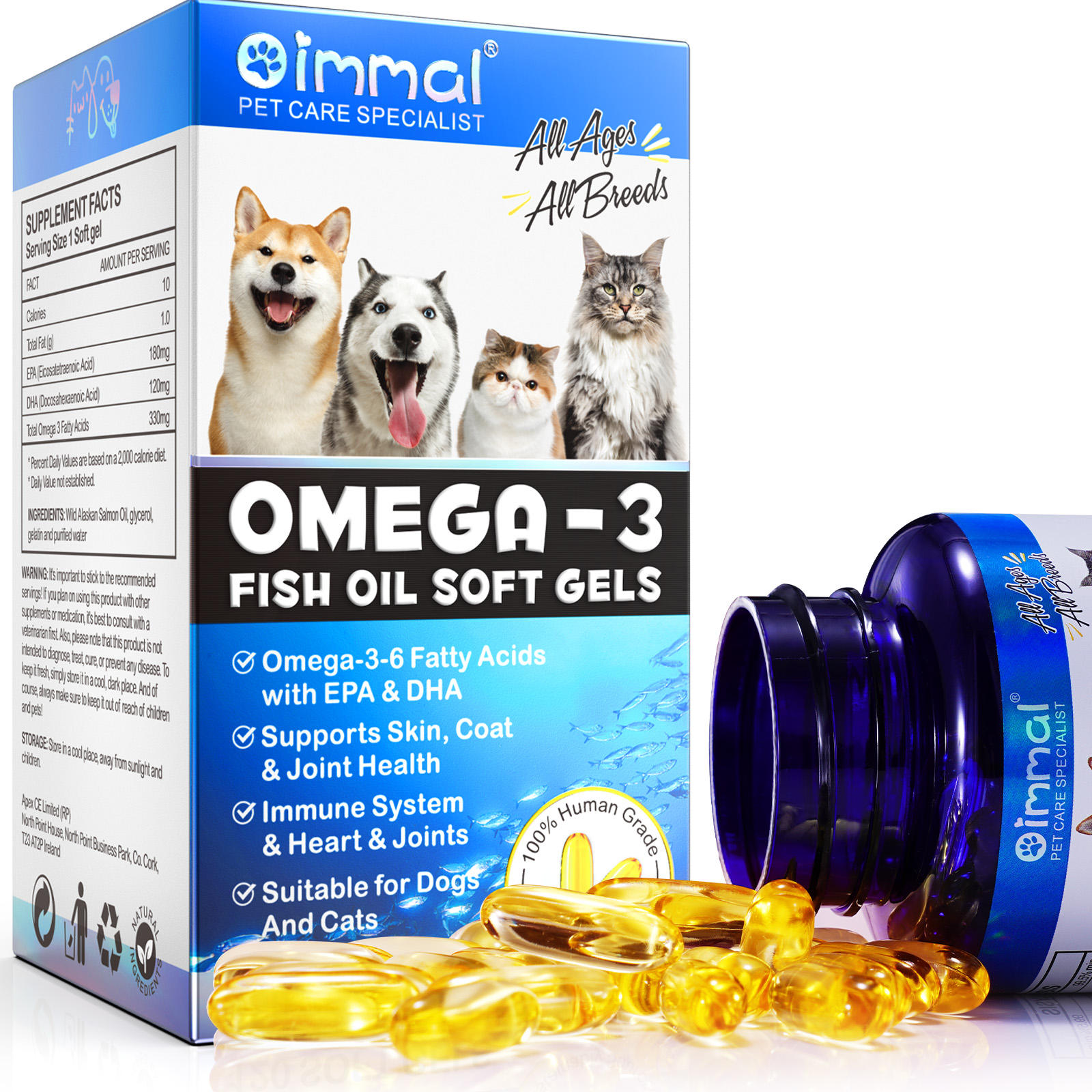 Oimmal® - Omega-3 Fish Oil Soft Gels for Pets