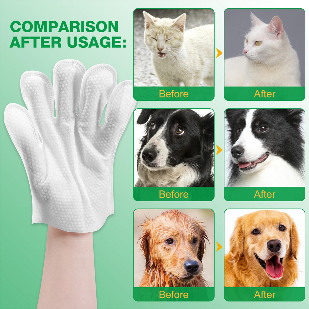 Oimmal® - 10 Hypoallergenic Pet Glove Wipes